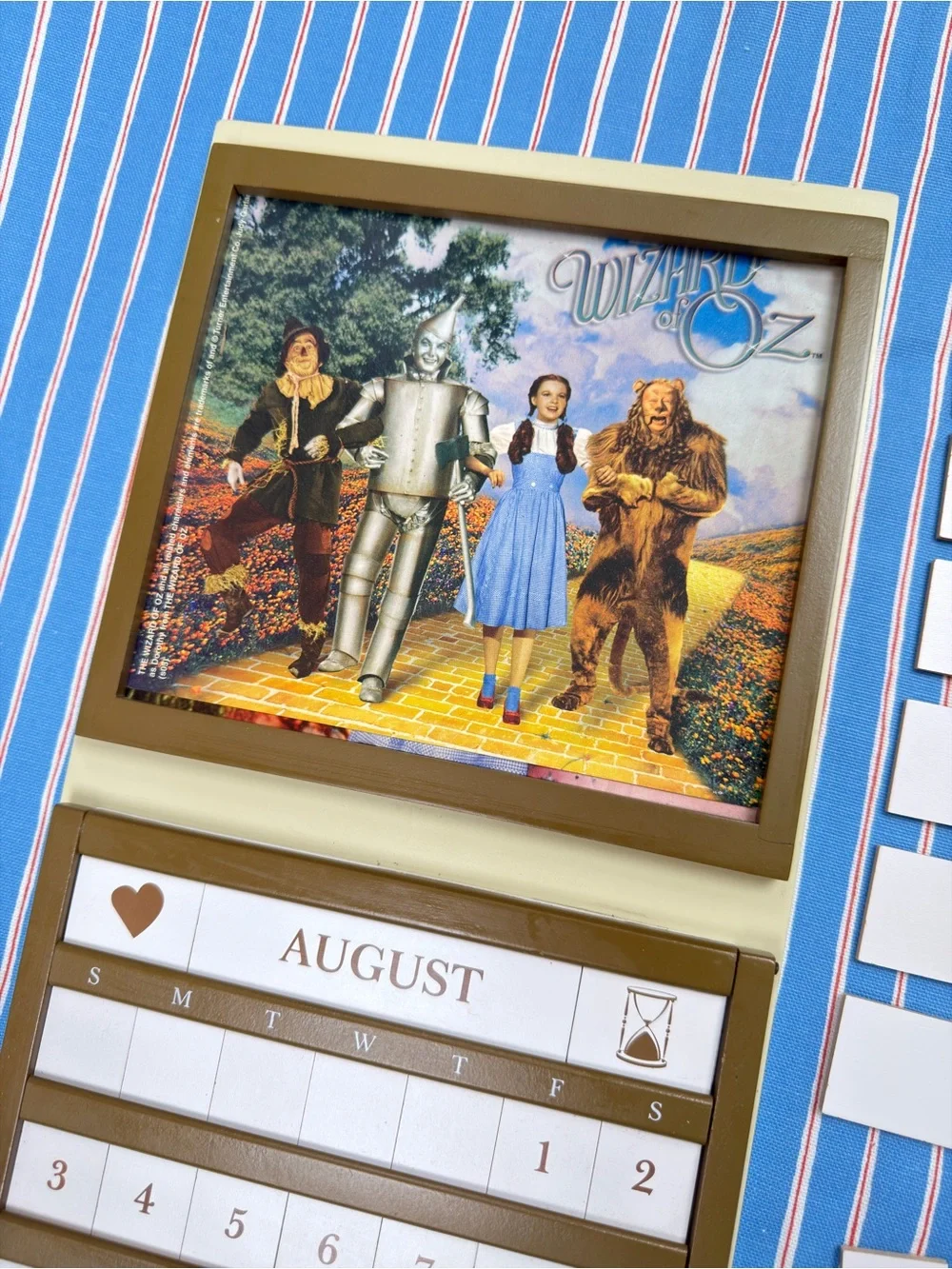 Wizard Of Oz Vintage DayDream Wooden Perpetual Calendar Dorothy Lion Scarecrow